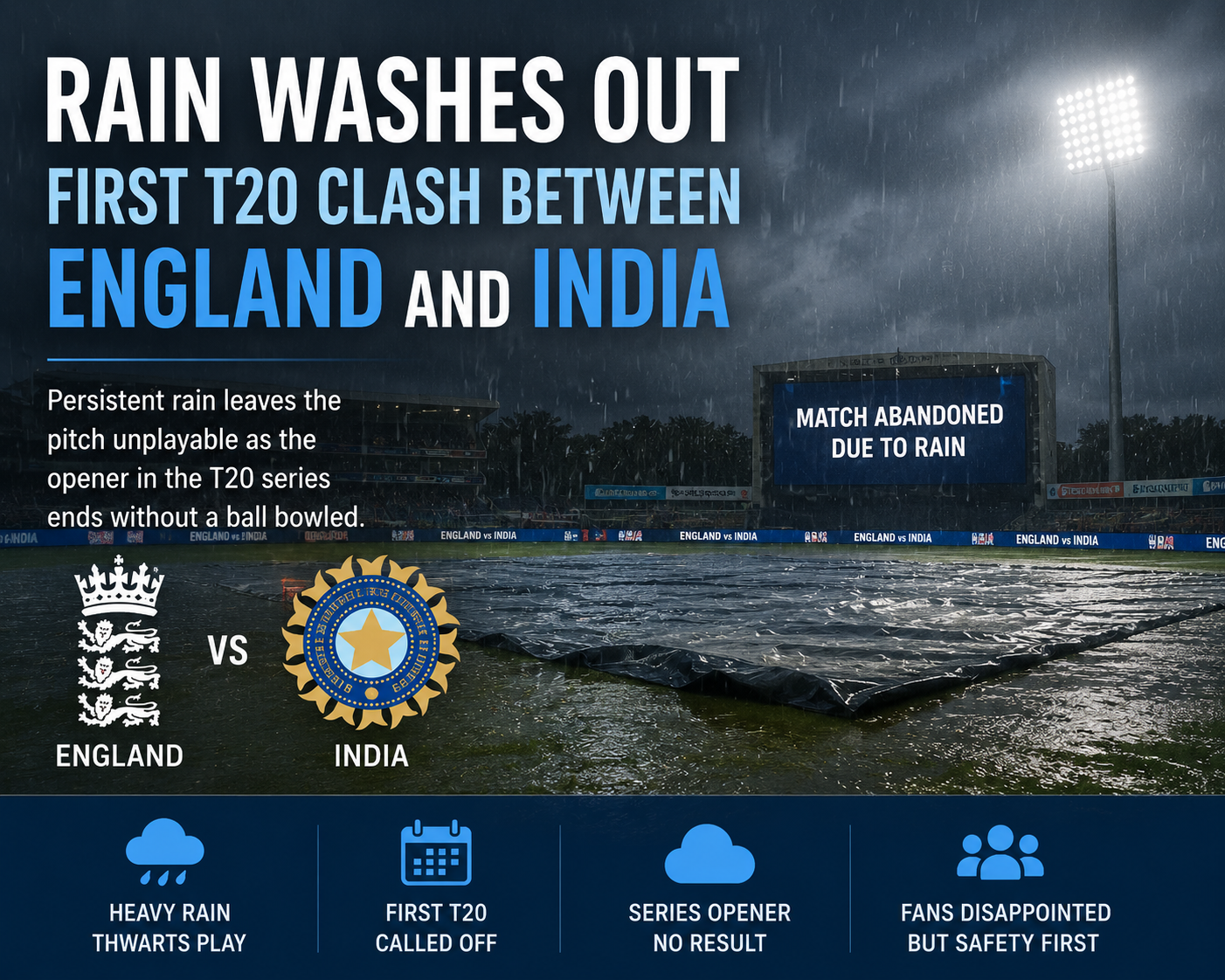 England vs India First T20 Washed Out